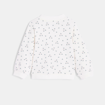 جاكيت تيدي من الميلتون أبيض بنقشة الأزهار للفتيات الصغار